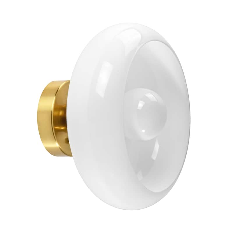 10.4" Modern Bowl-Shaped with Brown/Milk White Glass Shade Wall Sconce/Semi-Flush Ceiling Light for Hallways, Bedroom