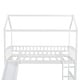 preview thumbnail 18 of 19, Twin Wood Loft Bed House Bed with Slide&Ladder&Guardrail&Roof, Large Underneath Play&Storage Area, Gray