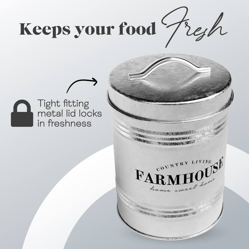 Amici Home Farmhouse Country Living Galvanized Canister - 76 oz