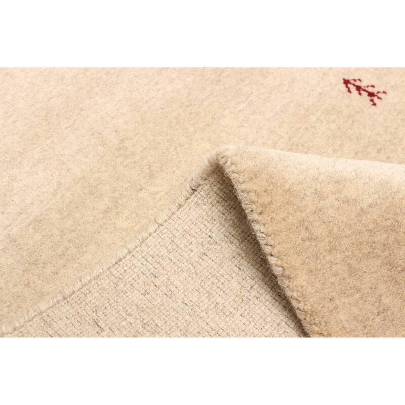 ECARPETGALLERY Hand Loomed Kashkuli Gabbeh Beige Wool Rug - 2'7 x 7'7