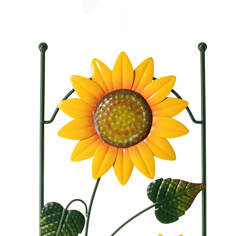 Glitzhome 48"H Metal Sunflowers Garden Trellis Plant Climbing Stakes