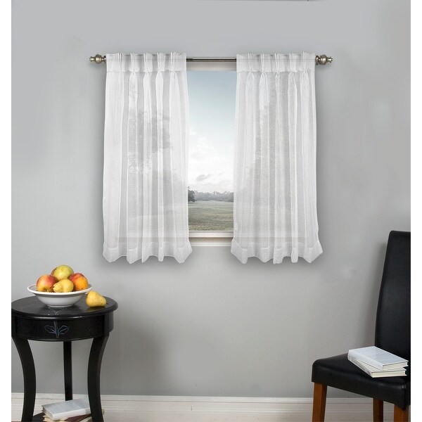 Palm Beach Pinch-Pleated Top with Back Tabs Short Curtain Panel Pair. Opens flyout.
