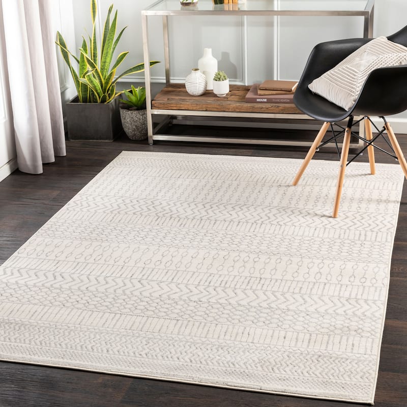 Livabliss Scandinavian Pisa Tribal Area Rug - 6'7" x 9' - Ivory