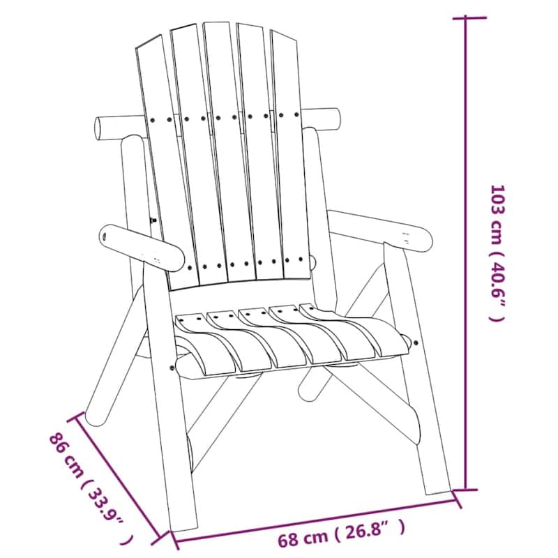 vidaXL Patio Chair 26.8"x33.9"x40.6" Solid Wood Spruce