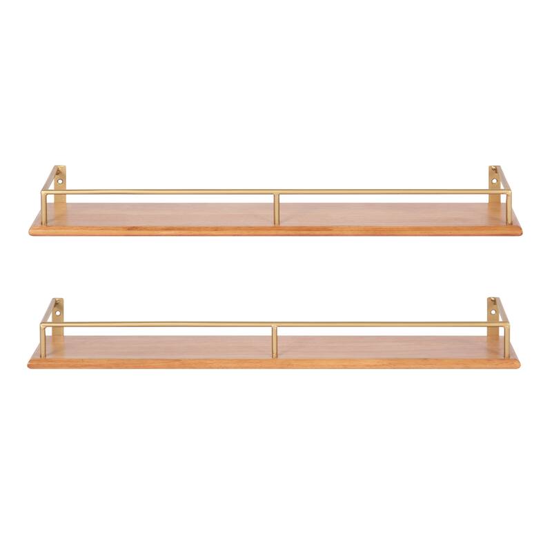 Kate and Laurel Camryn Wood and Metal Shelf Set - 2pk 24"
