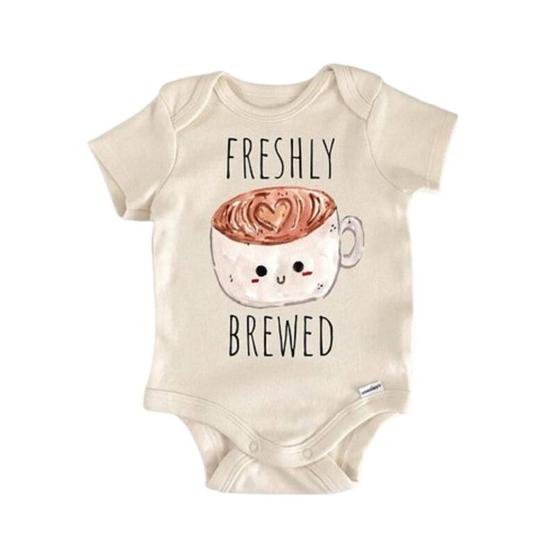 Coffee Bean Tea - Baby Boy Girl Clothes Infant Bodysuit Funny Cute Newborn - White - 3-6M