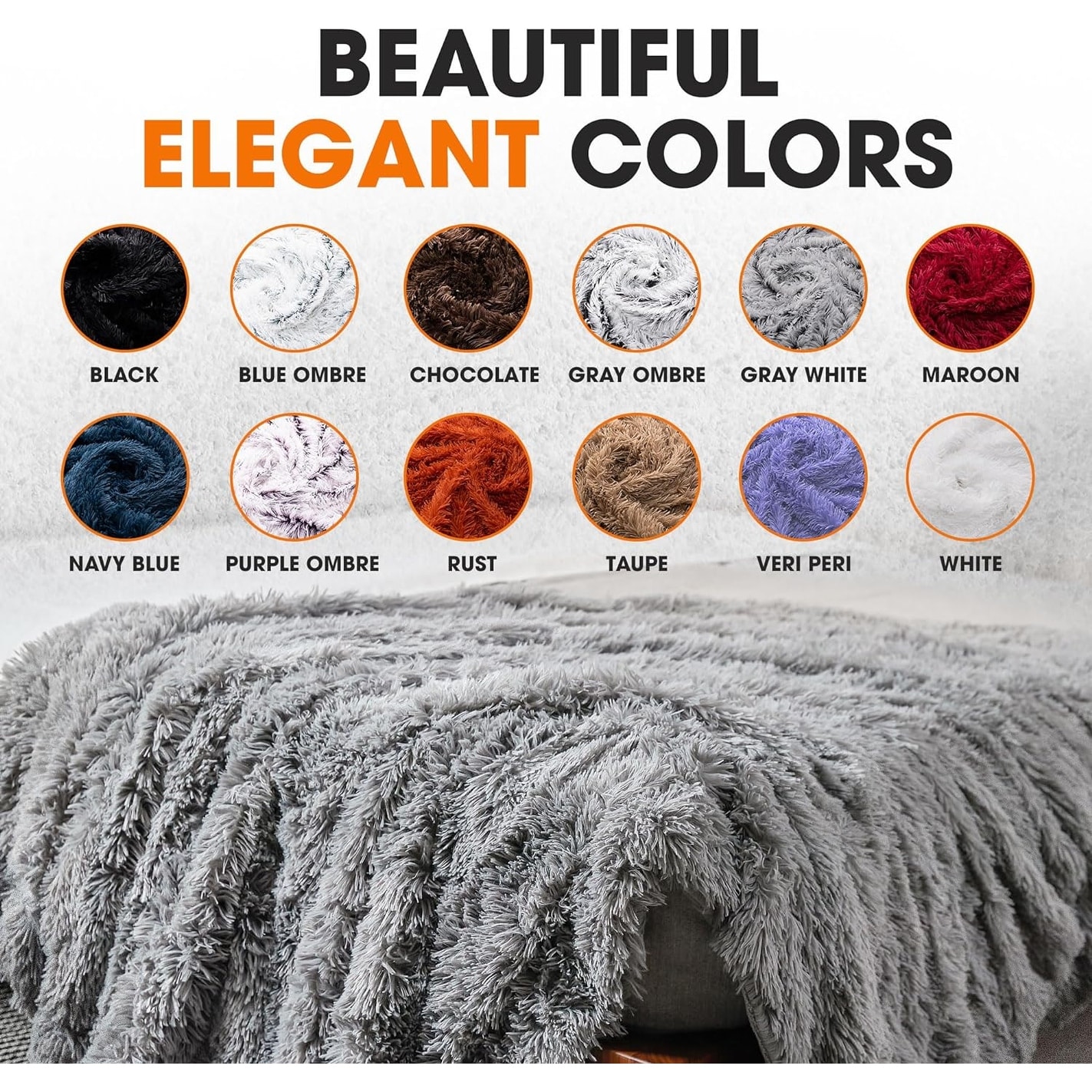 Cheer Collection Reversible Faux Fur Accent Throw Blanket-image