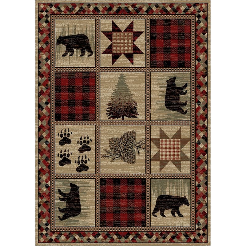 Hearthside Hollow Point Lodge Area Rug - 5'3"x7'3" - Red