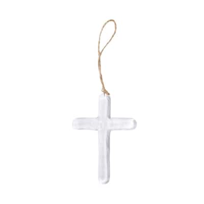 Transpac Glass Clear Cross w/Hanger Home Decorations Spring - Multicolor