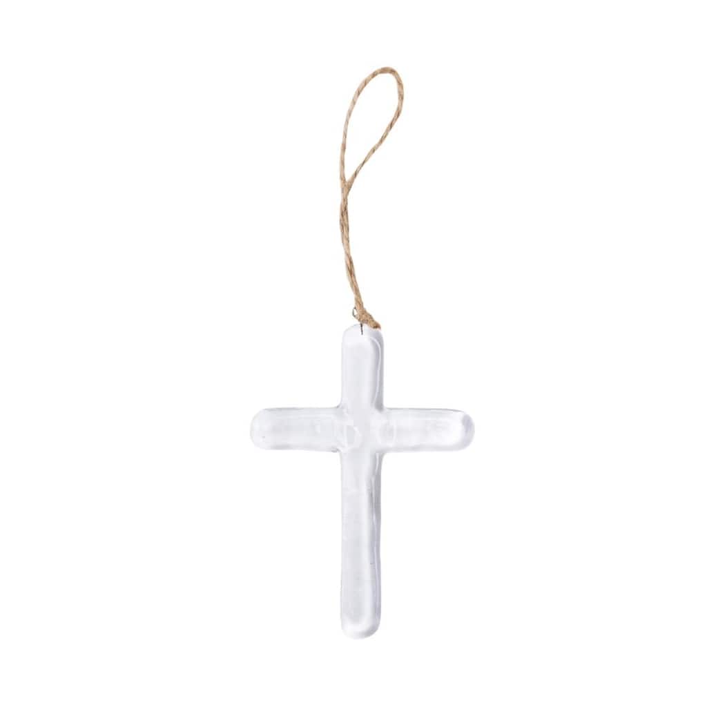 Transpac Glass Clear Cross w/Hanger Home Decorations Spring