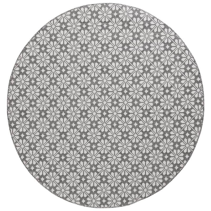 Martha Stewart by SAFAVIEH Matty Indoor/ Outdoor Rug - 6'5" Round - Black