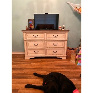 The Gray Barn Nettle Bank Chipped White Wood Casual Style Youth Dresser Overstock 27415375