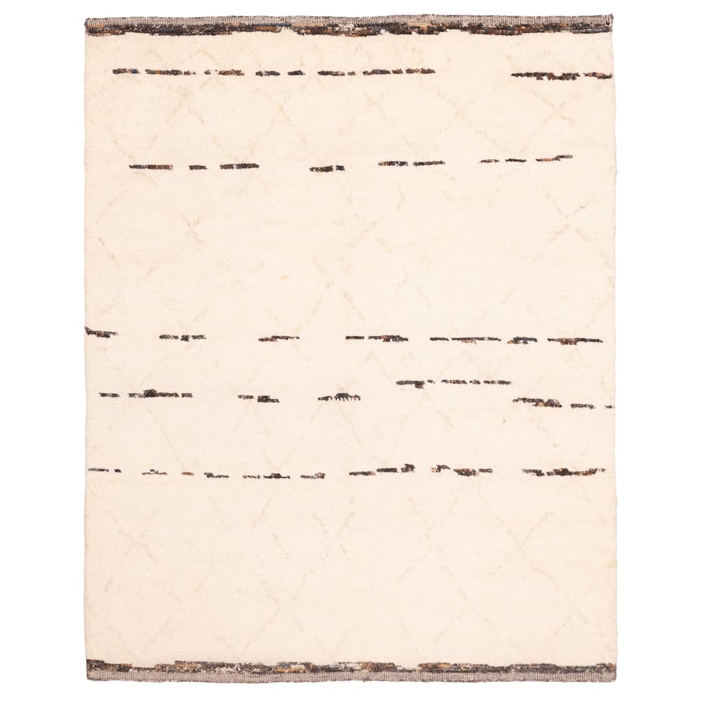 ECARPETGALLERY Hand-knotted Looma Cream Wool Rug - 7'11 x 10'2
