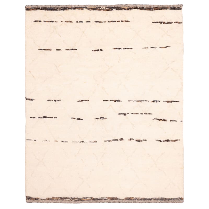 ECARPETGALLERY Hand-knotted Looma Cream Wool Rug - 7'11 x 10'2