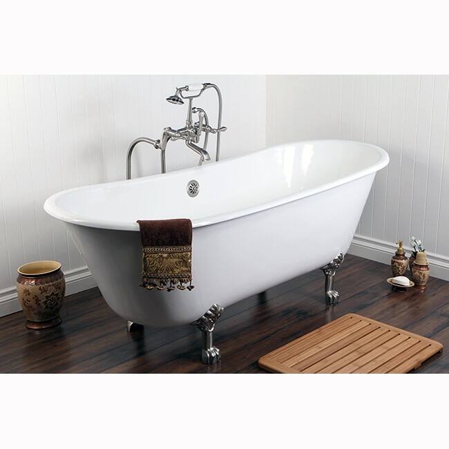 Kingston Brass Aqua Eden 67" Clawfoot Cast Iron Soaking Tub with