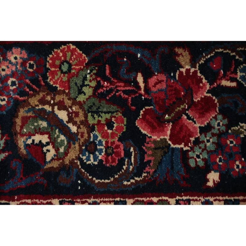 Hand Knotted Oriental 100% Wool Carpet Traditional Floral Red Shahbaft Area Rug - 18' 4'' X 9' 1''