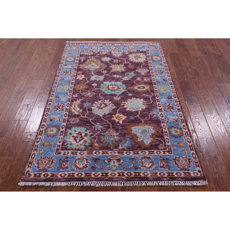 Golden Nile Turkish Oushak Hand Knotted Wool Rug - 4' 1" X 6' 3"