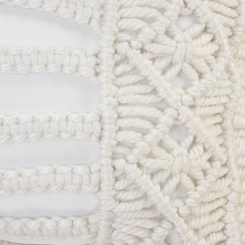 Sevita Hand Made Macrame Indoor Outdoor Throw Pillow