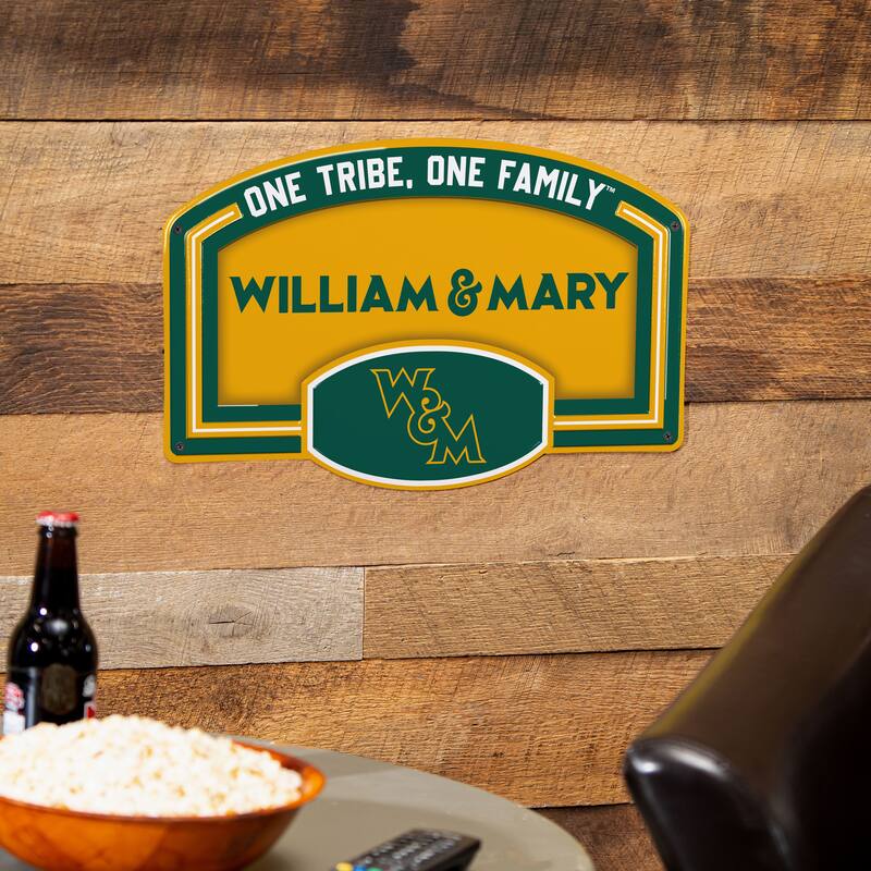 William & Mary Embossed Steel Wall Sign, 11" x 17"