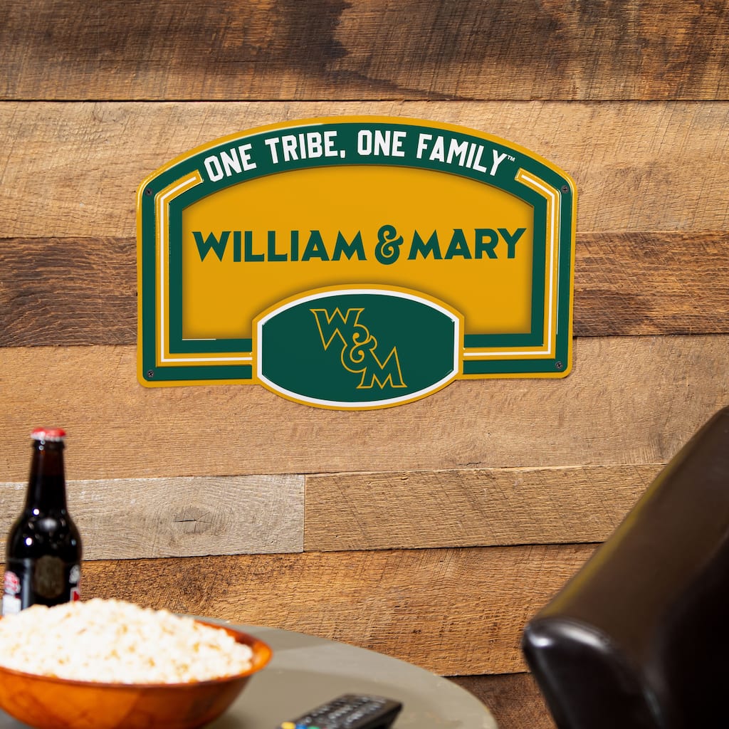 William & Mary Embossed Steel Wall Sign, 11" x 17"