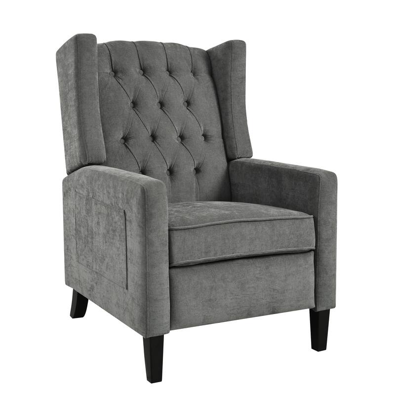 Pushback Recliner with Foldable Side Table & USB Ports