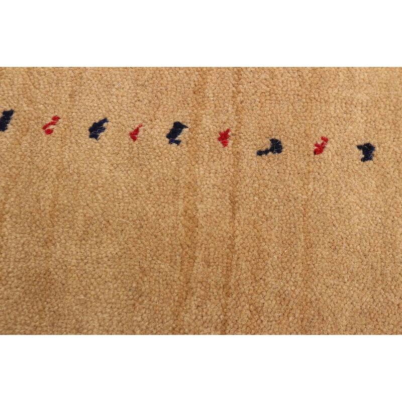 ECARPETGALLERY Hand Loomed Kashkuli Gabbeh Tan Wool Rug - 4'0 x 5'9