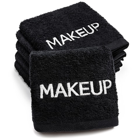 Kaufman Makeup Removal Black Towels. Embroidery Towel, Size 13"x 13"