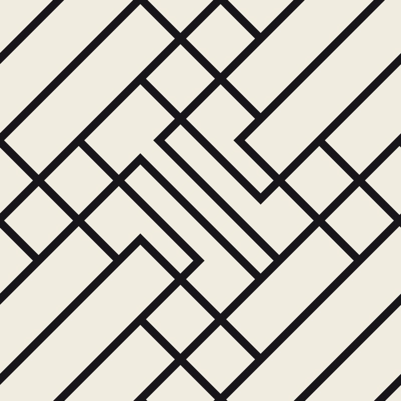 Cream and Black Geometric Ornament Removable Wallpaper - 10'ft H x 24''inch W - 10'ft H x 24''inch W - Off White