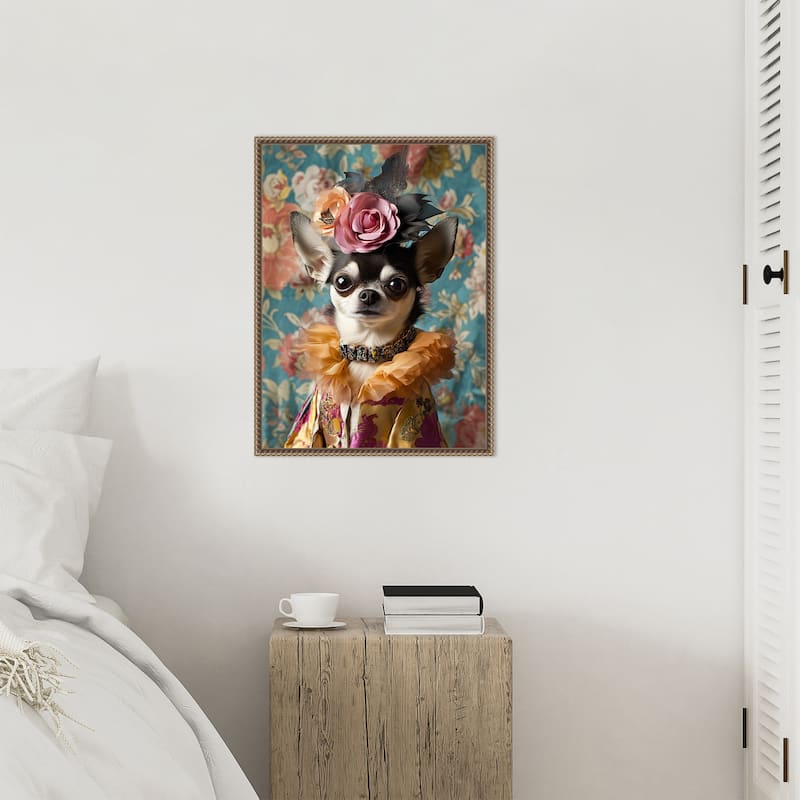 The Duchess Chihuahua by Mowzu Framed Canvas Wall Art