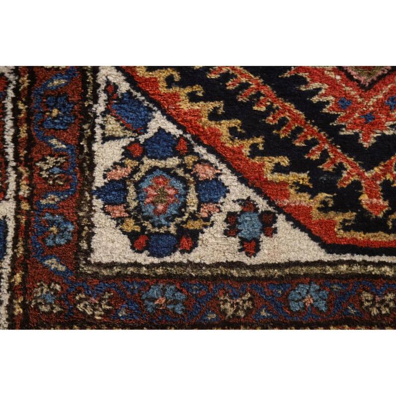 Pre-1900 Antique Bakhtiari Persian Runner Rug Handmade Wool Carpet - 3'6"x 10'3"