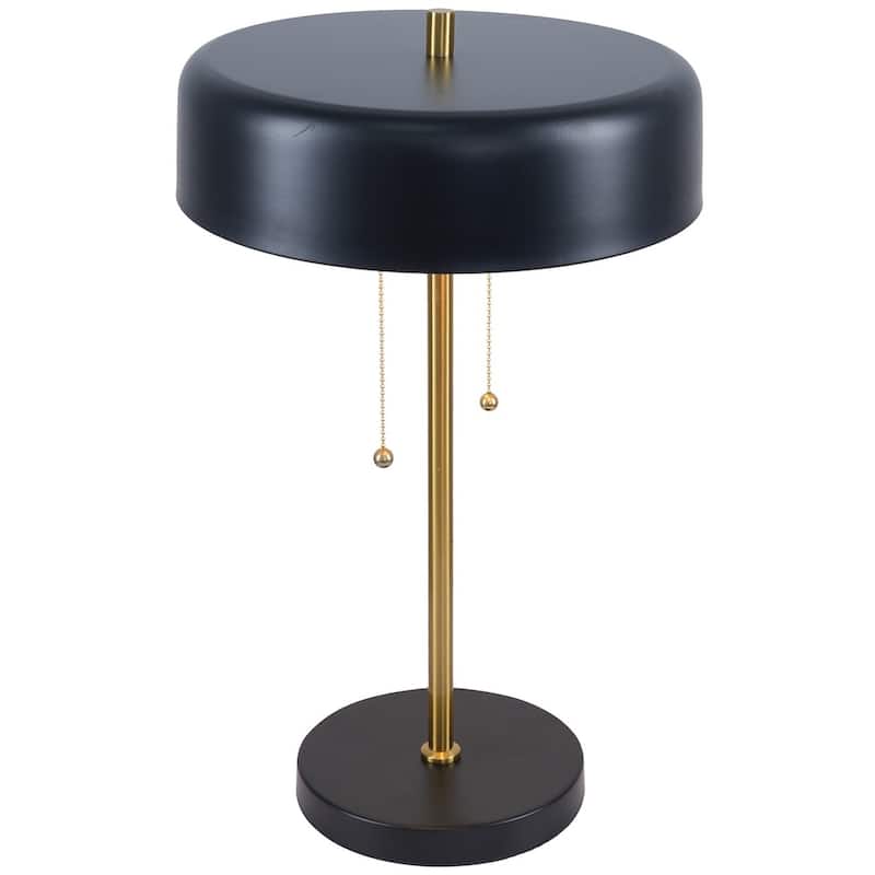 Nicole Modern Black and White Drum Table Lamp