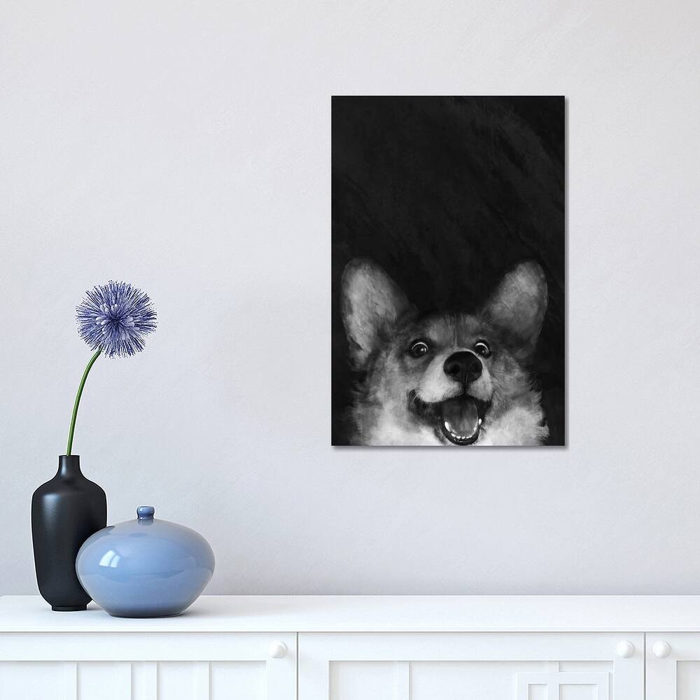 iCanvas "Sausage Fox Corgi" by Laura Graves Canvas Print