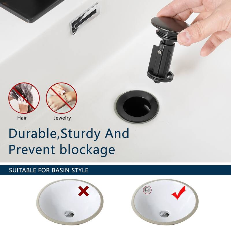 Modern Single Handle Single Hole Bathroom Sink Faucet with Pop Up Drain and Supply Line, Waterfall Spout Design