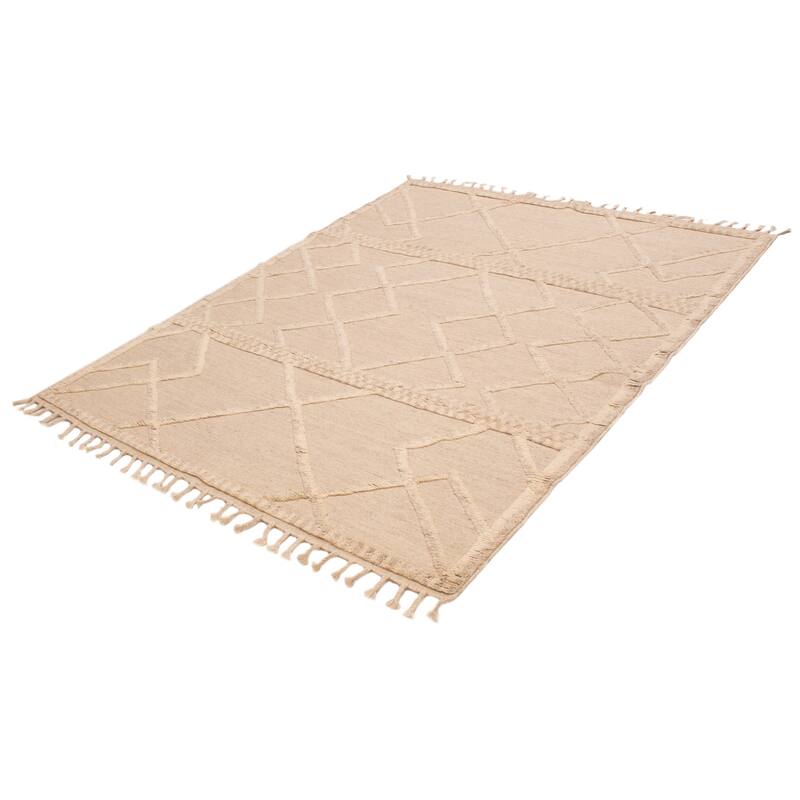 ECARPETGALLERY Hand-knotted Tangier Cream Wool Rug - 8'2 x 10'0