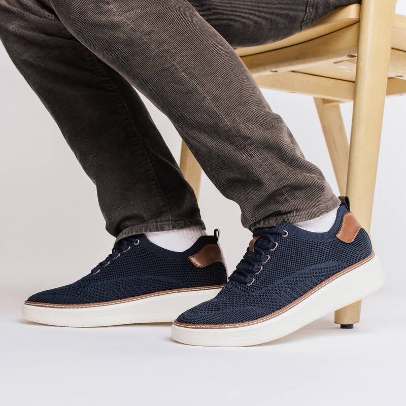 Vance Mens Norris Medium and Wide Width Lace-up Casual Knit Sneaker