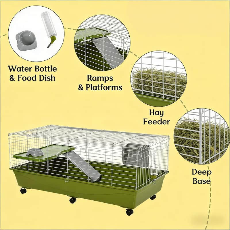Animal Cage,Pet Play House,Small Animal Cage is designed for convenient cleaning - Green