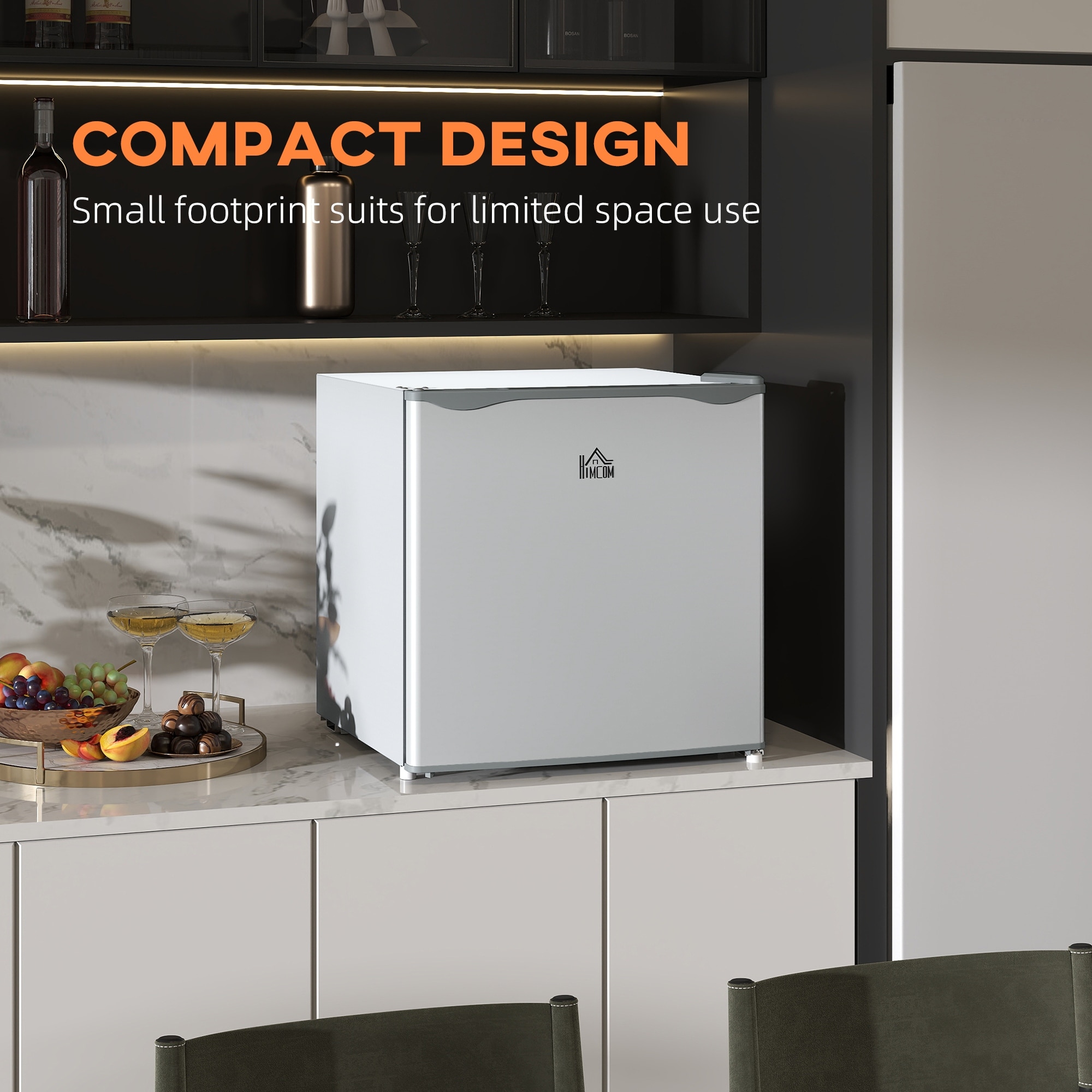 HOMCOM Mini Freezer Countertop 1.1 Cu.Ft Compact Upright Freezer with Removable Shelves Reversible Door for Home Dorm Apartment and Office White