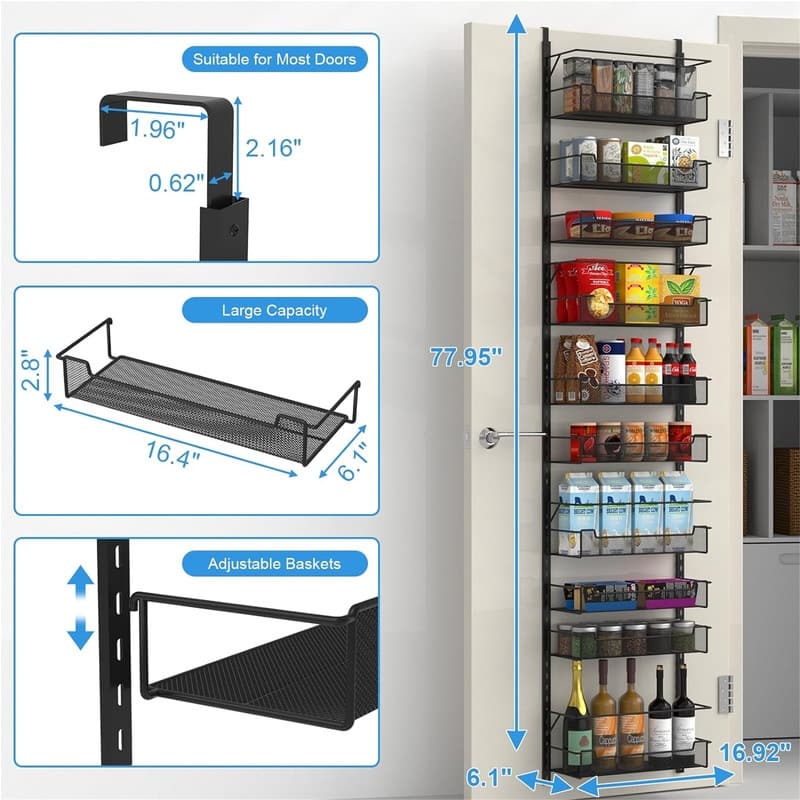 Over The Door Pantry Organizer 8Tier