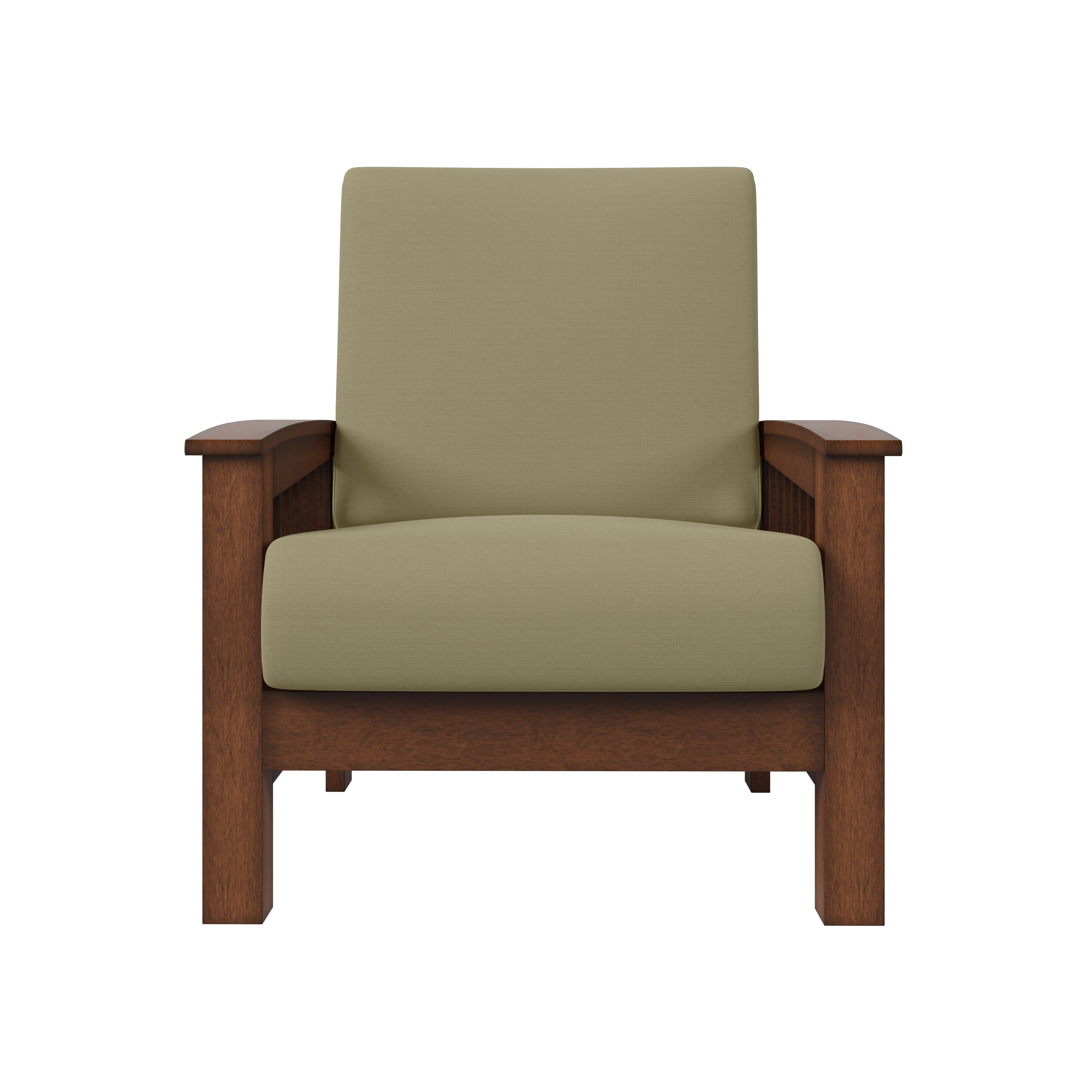 Carson Carrington Mission style Cushioned Solid Wood Arm Chair