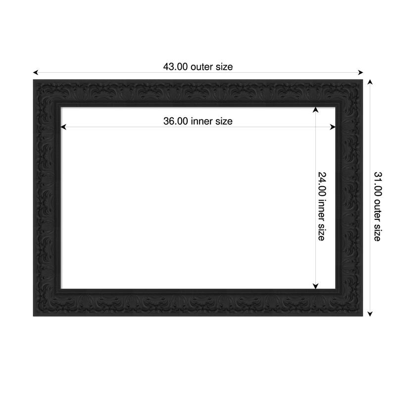 Luxe Framed Dry Erase Magnetic Board - 43 x 31 in - Luxe Black