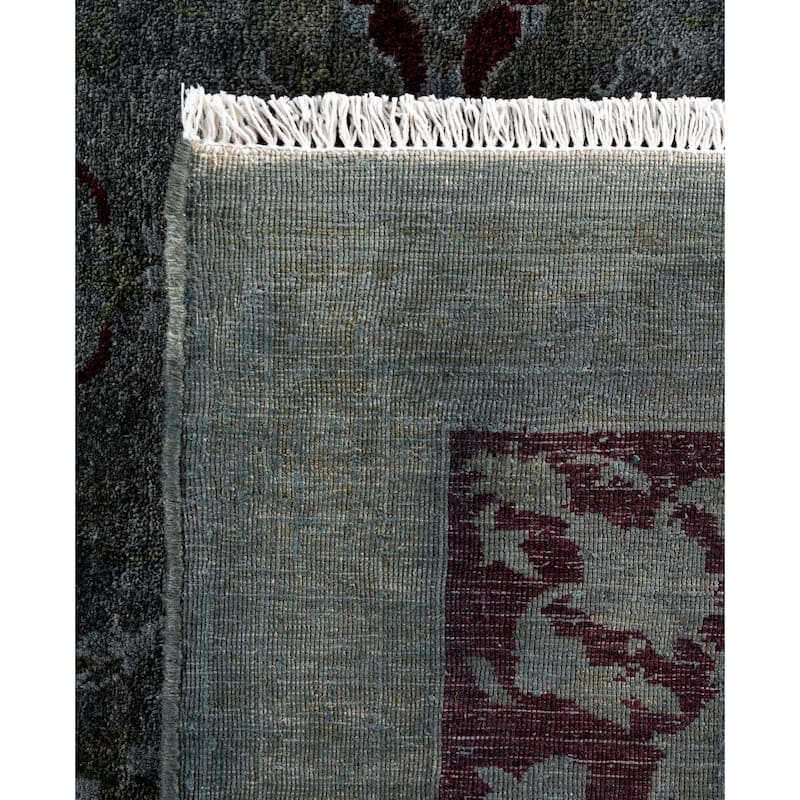 Overdyed One-of-a-Kind Hand-Knotted Area Rug - Gray - 9' 3" x 12' 2"