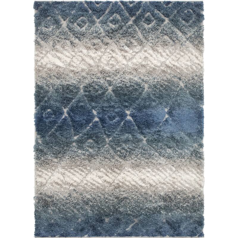 Noori Rug Monaco High-low Albert Rug - 5'4" x 8'0" - Blue/Grey