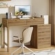 preview thumbnail 11 of 21, Modern Wood Computer Desk with 5-drawer for Home Office Brown