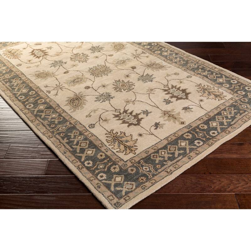 Livabliss Harrat Hand-Tufted Bordered Wool Runner Rug
