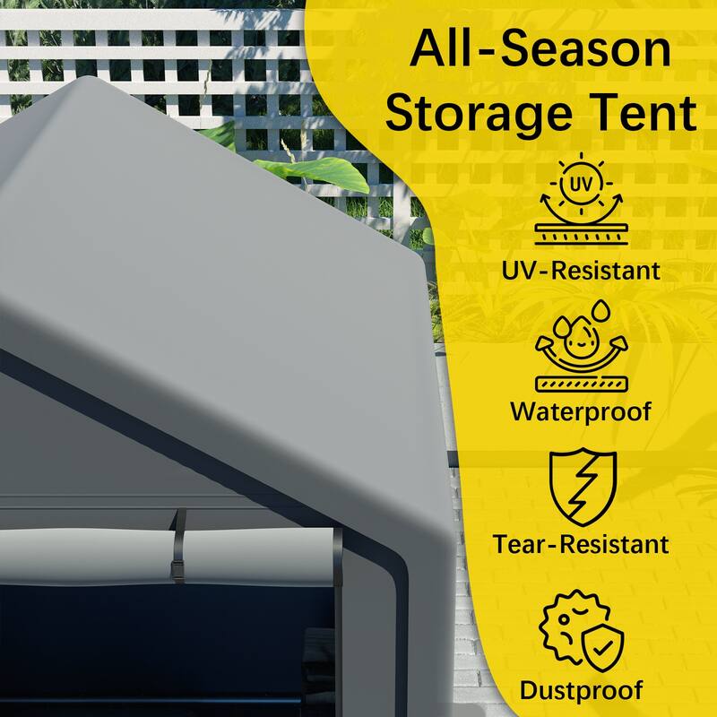 Anmytek 6x6 FT All-Season Storage Tent Quick-Install Waterproof & UV-Resistant Outdoor Shed