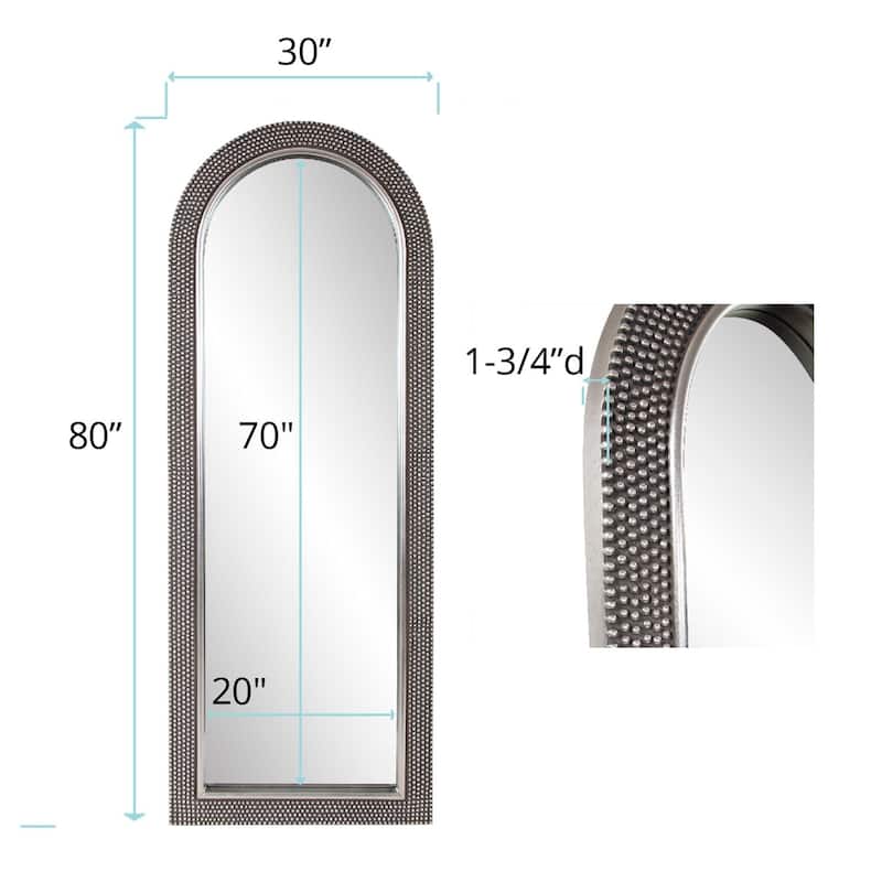 Allan Andrews Full Length Arched Mirror with Beaded Frame