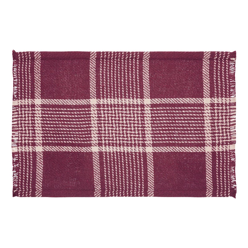 Eston Burgundy Tan Plaid Placemat Set of 2 13x19