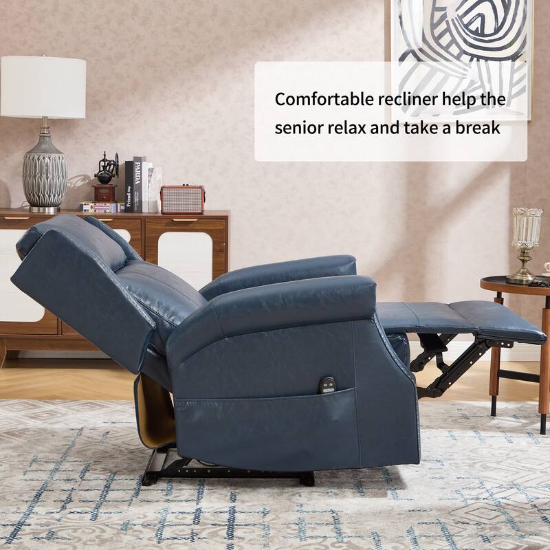 Faux Leather Recliner with 155 Degree Recline and 8 Vibration Nodes
