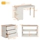 preview thumbnail 3 of 25, Twin Size Loft Bed With Cabinet,Shelves And Rolling Portable Desk