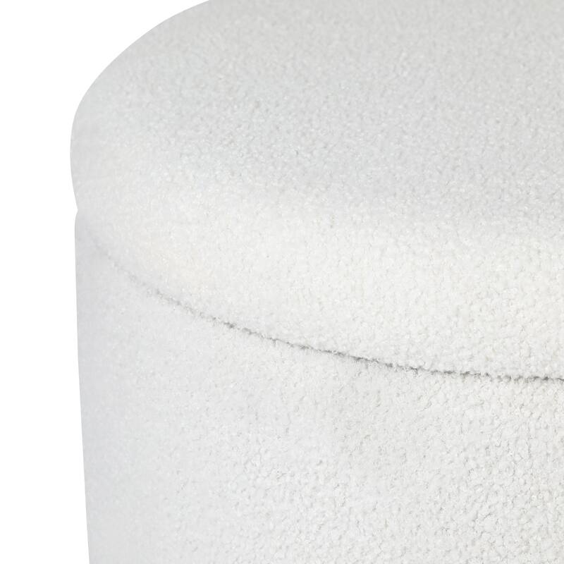Adeco Round Button-tufted Lift-top Storage Ottoman
